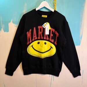 Market Smiley Face NWT Sweatshirt Black Red Yellow Size S Streetwear Collab
